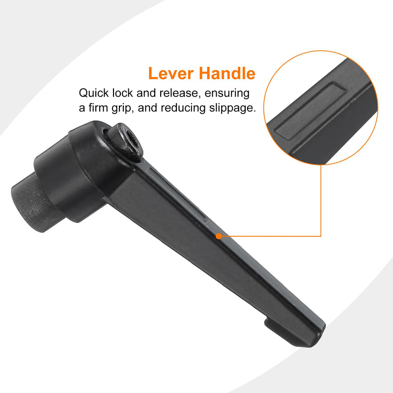 [Australia - AusPower] - uxcell 4Pcs M8 Adjustable Knobs Handle Female Thread Push Button Ratchet Quick Release Locking Rotating Bolt for Lathe Machinery, Black 