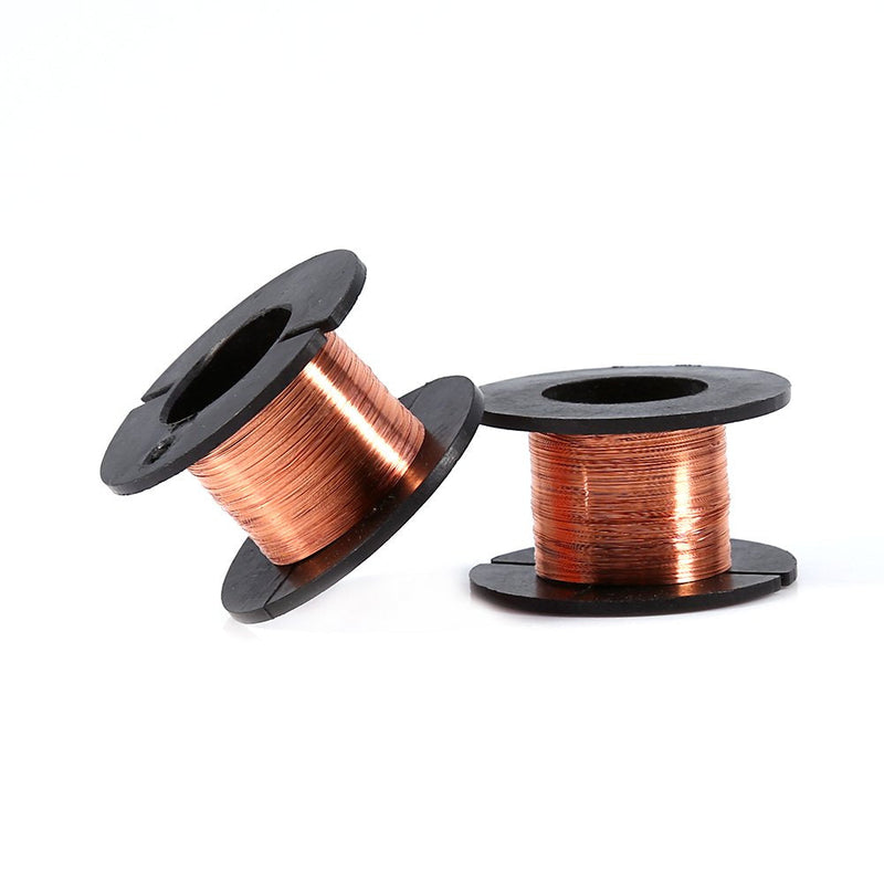 [Australia - AusPower] - Magnetic Copper Wire, 0.1mm Enameled Copper Wire for Motor, Thin Coated Copper Wire, Soldering Copper Wire for Transformers Motors Speakers Electromagnets, 15m, 5pcs 