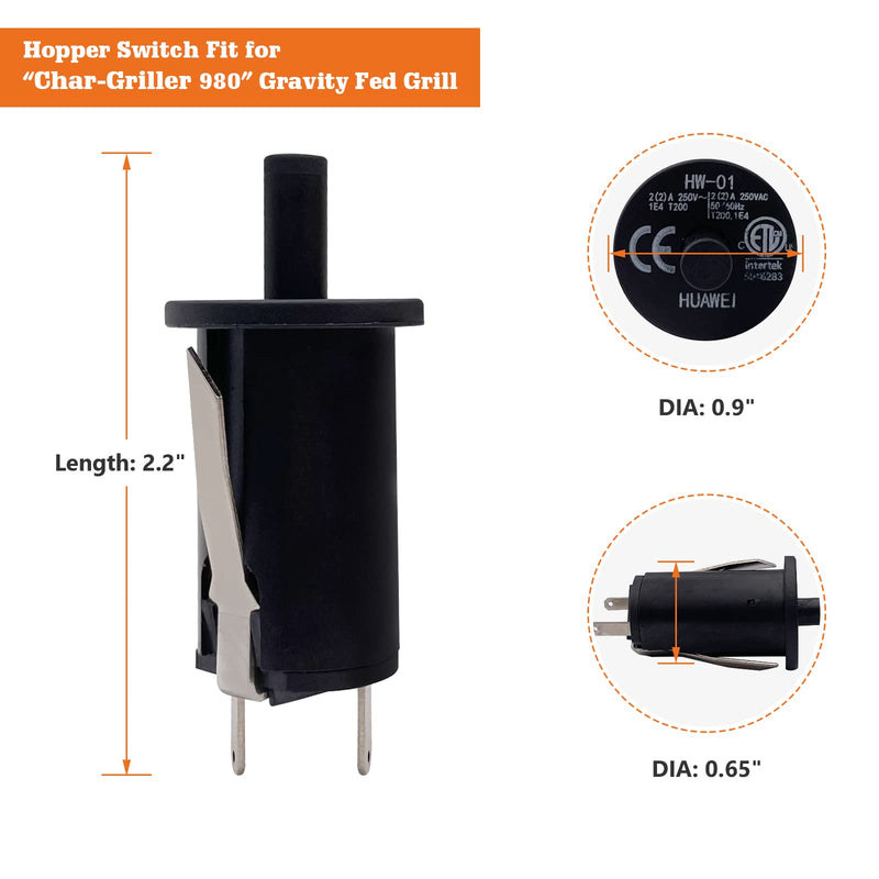 [Australia - AusPower] - Temperature Probe Part 801126, Hopper Lid/Door Switch 1-Pack, Replacement Part for Char-Griller Gravity Fed 980 Charcoal Grill 