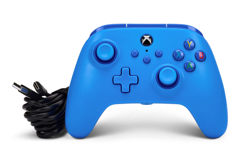 [Australia - AusPower] - PowerA Wired Controller for Xbox Series X|S - Blue, gamepad, video game/gaming controller, works with Xbox One, Officially Licensed 
