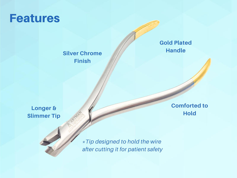 [Australia - AusPower] - ARTMAN INSTRUMENTS Braces Wire Cutter Orthodontic Distal End Cutter Large Handle Tungsten Carbide Inserts with Safety Hold 