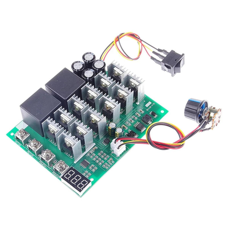 DC Motor Controller DC 10-55V 60A DC Motor Speed Control Reversible PWM Controller 12V 24V 36V 48V Forward Reverse Switch