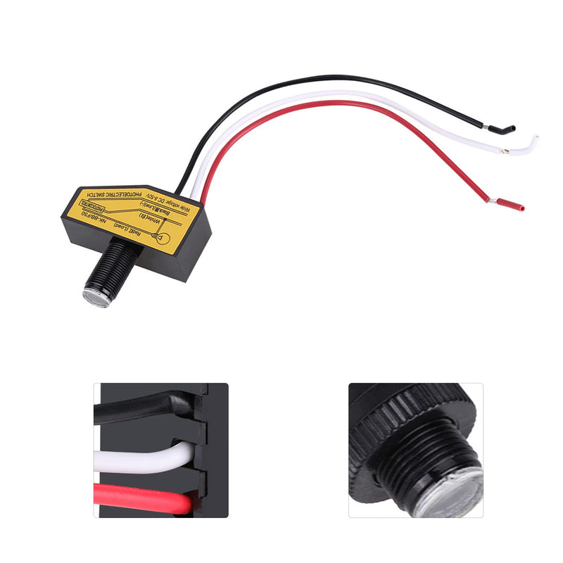 [Australia - AusPower] - 12v 24v 36v 48v Photoelectric Switch, 8V to 50VDC Photocell Switch Mini Light Automatic Switching Sensor Remote Photocell Dusk to Till Dawn 