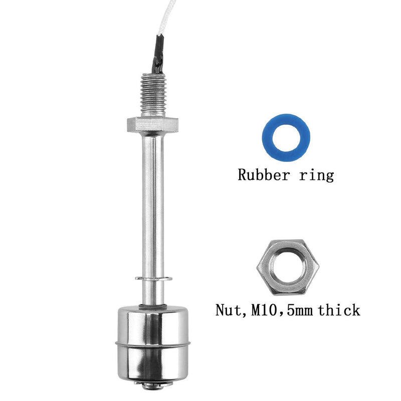 [Australia - AusPower] - Elecall 4"Float Switch Stainless Steel Tank Water Level Sensor 110V ES10010 Wire Length 12inch ES10010 1 Floater 