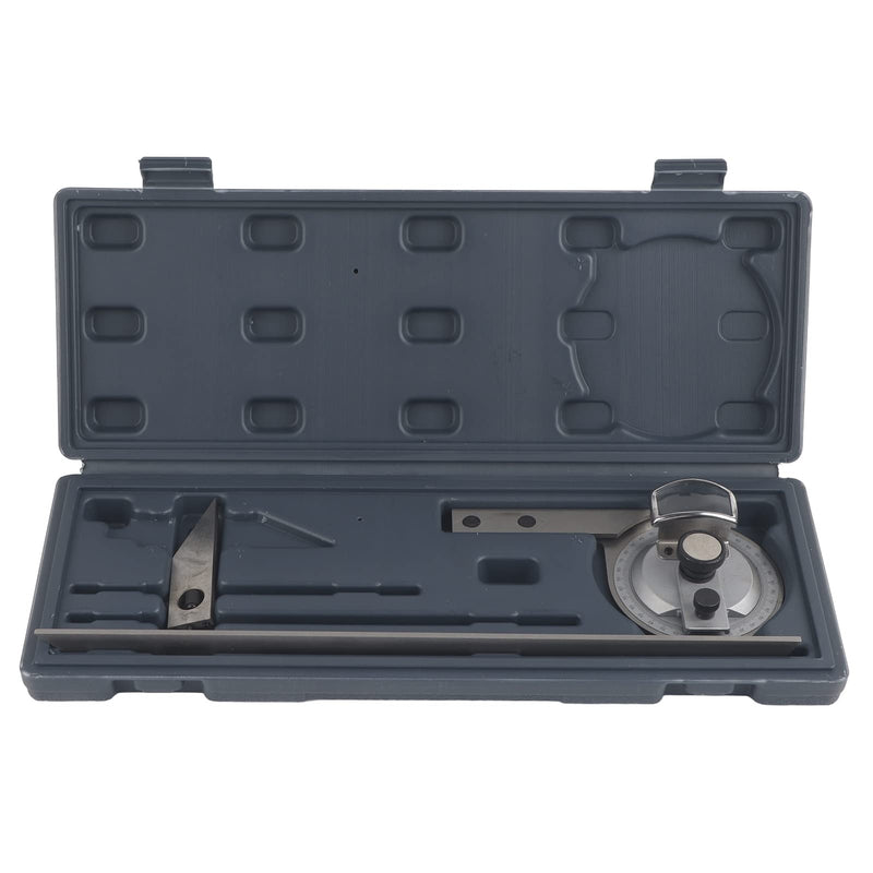 [Australia - AusPower] - Universal Bevel Protractor, 0-360 Degrees Stainless Steel Angle Measuring Ruler Tools with Magnifying Glass for Internal and External Angle Measurement 