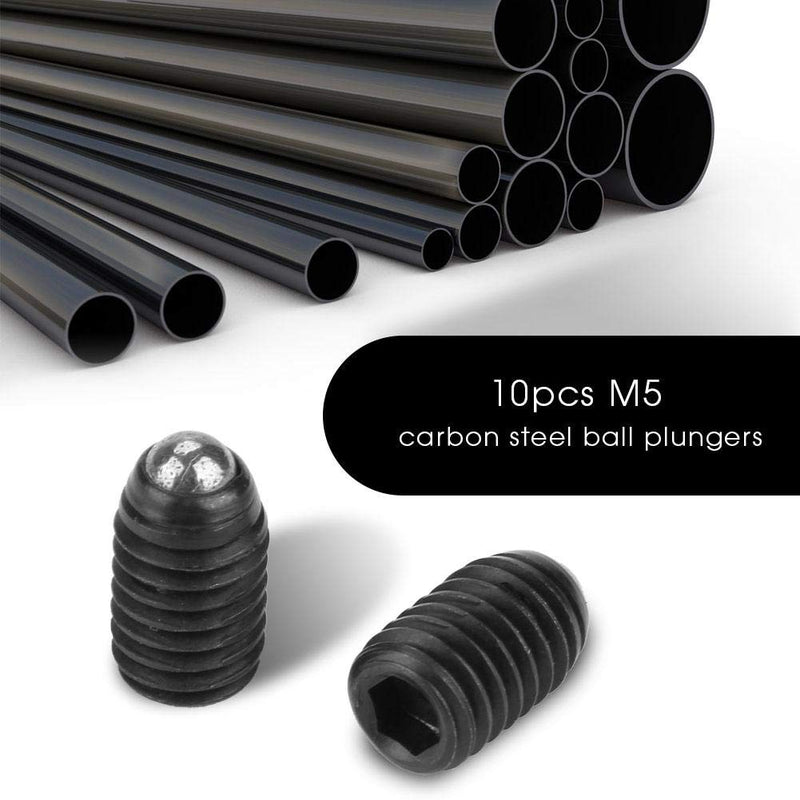 [Australia - AusPower] - Hilitand 10pcs M5 Screw Thread Ball Plunger Hex Socket Spring Plunger Carbon Steel Ball Spring Plungers Set (M5x8) M5x8 