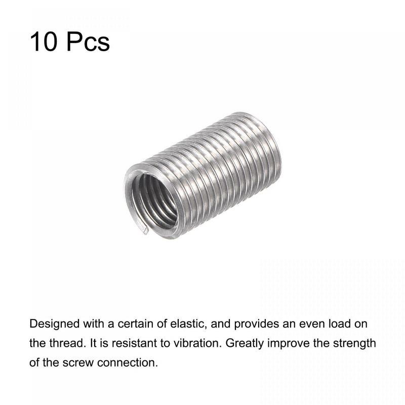 [Australia - AusPower] - uxcell Wire Thread Inserts 1/4-28 UNF 3.0D 304 Stainless Steel Helical Type Coiled Wire Screw Repair Threaded Sleeve Steel Sheath 10pcs 