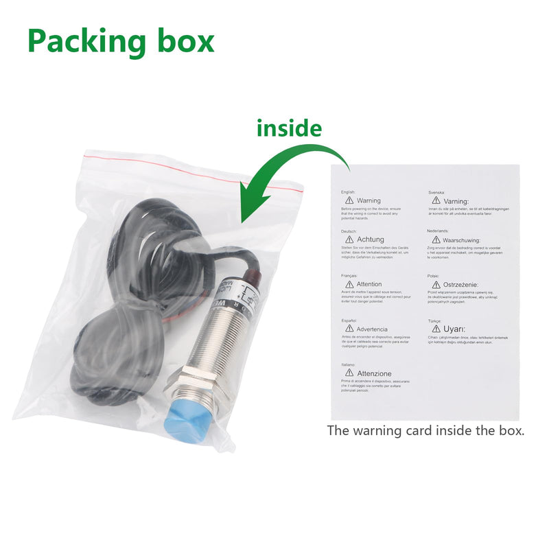 Wengart Capacitive Proximity Sensor Switch LJC18A3-B-Z,M18,DC10-30V,PNP_Normally Open 300mA,10mm Detecting Distance,3 Wire