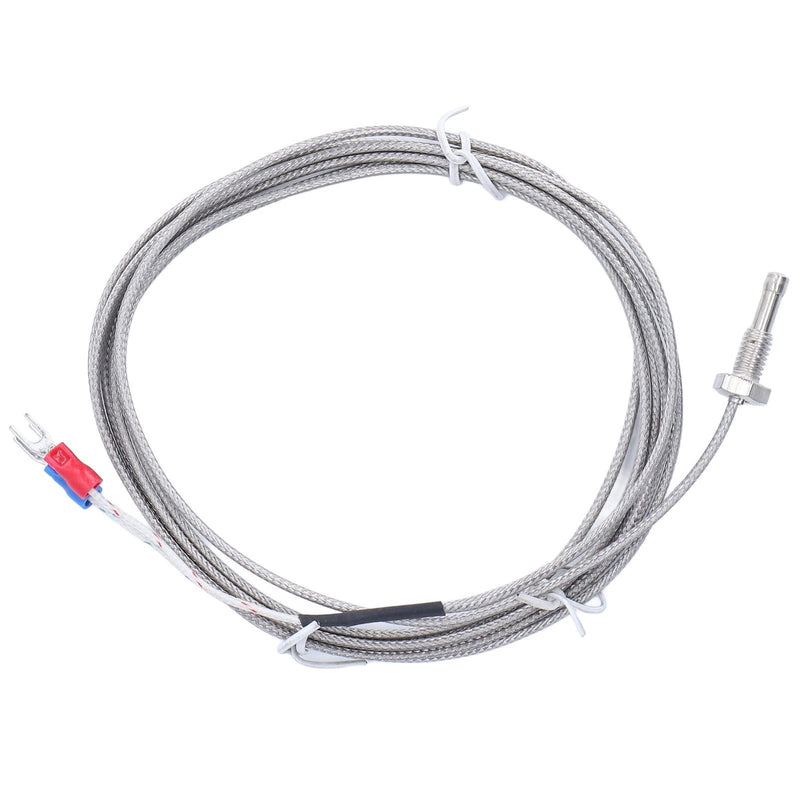[Australia - AusPower] - Waterproof J Type Grounded Thermocouple - Temperature Sensor Probe for PID Temperature Controller Stainless Steel Pipe Thread 0‑750℃ with Insulation Shield Wire 
