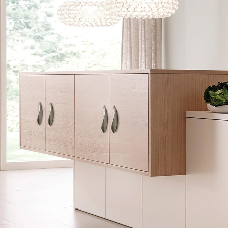 [Australia - AusPower] - 4Pcs Arcuate Pulls Handles Knobs,Modern Elegant Curved Handle Cabinet Pulls,Create a Spatial Aesthetic,S-Shaped Solid Zinc Alloy Drawer Pulls Handles (Ink Gold, 3.8" Hole Centers) Ink Gold 