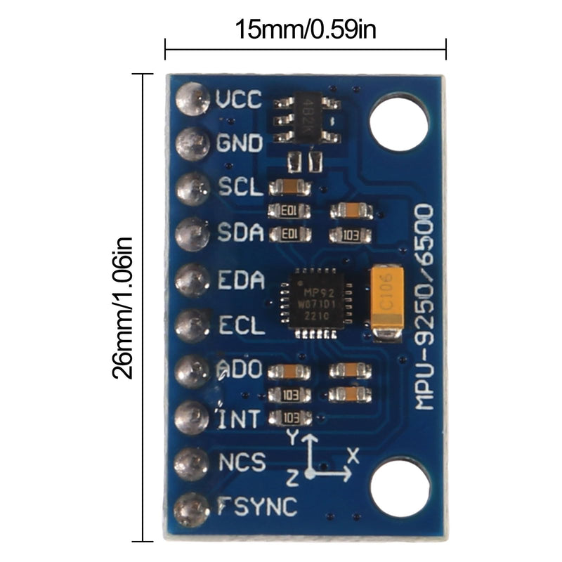 [Australia - AusPower] - 1PCS Pre-Soldered MPU9250 GY-9250 9-Axis 9 DOF 16 Bit Gyroscope Acceleration Magnetic Sensor 9-Axis Attitude +Gyro+Accelerator+Magnetometer Sensor Module IIC/SPI Compatible with Raspberry Pi ESP32 