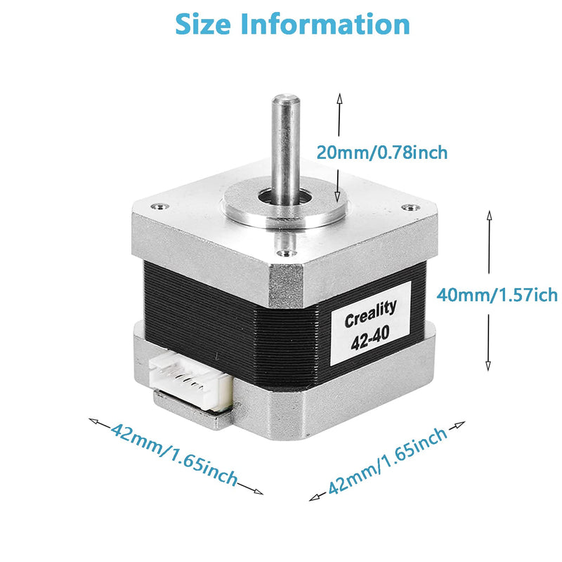 Creality Official 42-40 Stepper Motor with Extruder Gear, 2 Phase 1A 1.8 Degree 0.4 N.M for 3D Printer Extruder, Compatible with E-axis of Ender 3/Ender 3 V2/Ender 3 pro/Ender 5/CR-10 3D Printer 42-40 E Stepper Motor