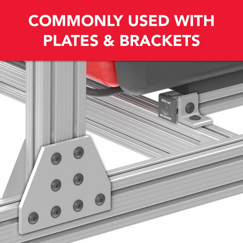 [Australia - AusPower] - 8020, 3675, 10 Series Stainless Steel SS 1/4-20 Centered Slide in Economy T Nuts Hardware Nuts for 10 Series Aluminum Extrusions (25 Pack) 25 Pack 