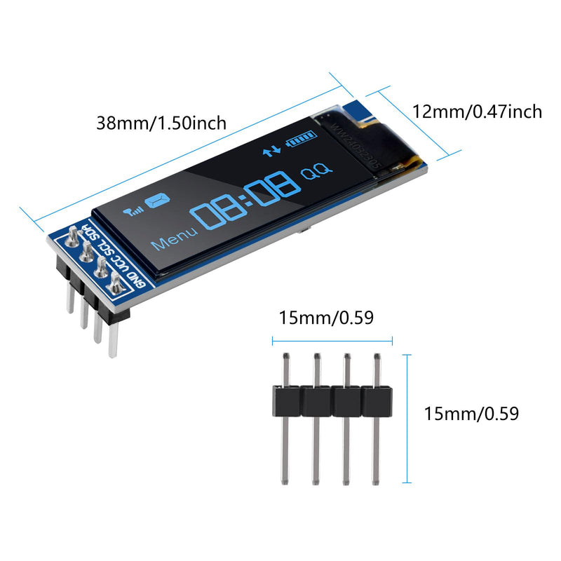 [Australia - AusPower] - APKLVSR 3pcs 0.91 Inch I2C Display Module, IIC I2C Display OLED Display Module 128 x 32 3.3 V/5 V for Arduino and Other Microcontrollers (Blue) 