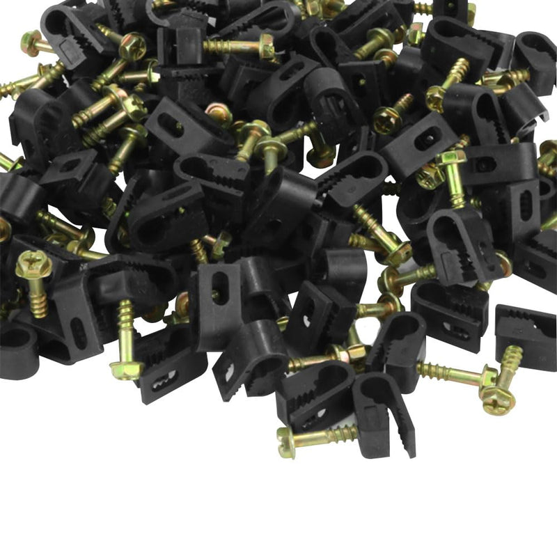 [Australia - AusPower] - Skywalker Flexible Single Cable Screw Clips (Pack of 100 / Black) 