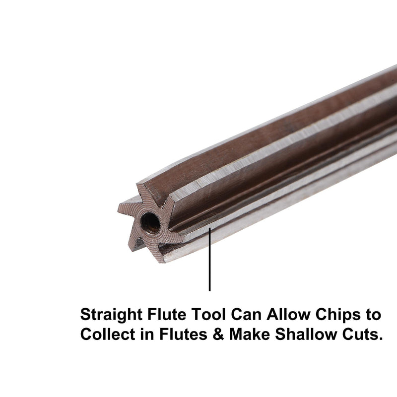 [Australia - AusPower] - uxcell 3/8" Hand Reamer H8 Accuracy Alloy Tool Steel 6 Flutes Straight Shank Milling Cutter Tool 3/8" 