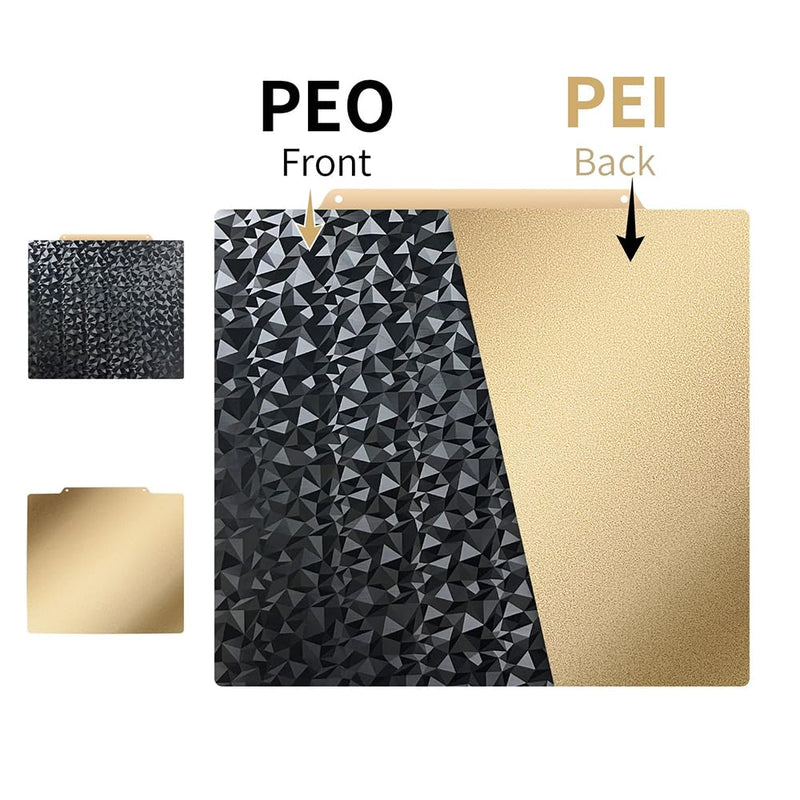 PEI PEO Sheet 330X330MM Build Plate Heated Bed Spring Steel Flexible Platform One Side Textured One Side Smooth Board for Neptune 3/4 Plus/Tronxy X3S/X5SA/X5SA Pro/Raise MAX3 Pro 2/Pro 2 Plus 330x330