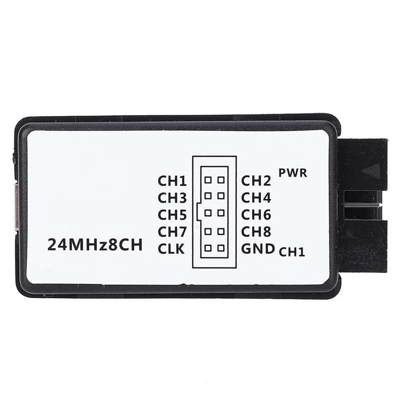 USB Logic Analyzer 8-Channel Input Memory 24 MHz Digital Pocket Size Device Set with Variety of Decoding Functions for Electronic Circuits