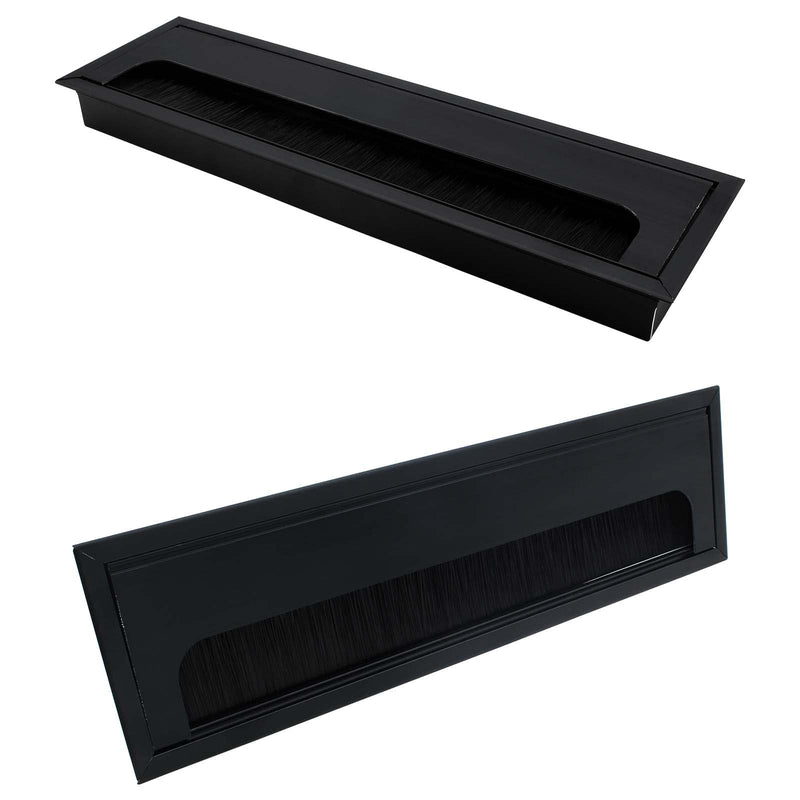 [Australia - AusPower] - 2 Pack Rectangle Hole Cover Square Cable Grommet 160x80mm Wire Cover for Management Computer Desk 160 x 80mm 