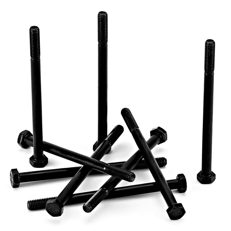 [Australia - AusPower] - M6-1.0 x 100mm Heavy Duty Hexagon Bolts Hex Head Screws, 8.8 Grade Alloy Steel, Black Oxide Finish, Metric Machine Partially Threaded, 10PCS M6-1.0 x 100mm(10PCS)Partially Threaded 