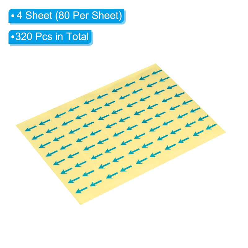 PATIKIL Small Arrow Stickers 0.5x0.4, 4 Sheet PET Self Adhesive Product Inspection Defects Indicator for Industrial Work, Blue