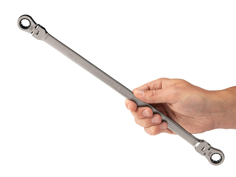 TEKTON 1/2 x 9/16 Inch Long Flex Head Ratcheting Box End Wrench | WRB36313 1/2 x 9/16-Inch