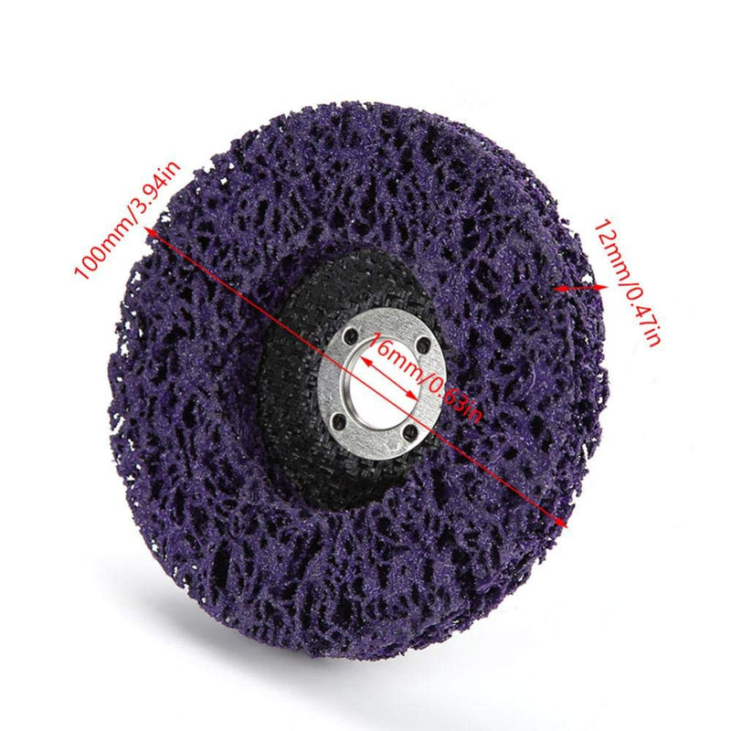 [Australia - AusPower] - Poly Strip Wheel, 5Pcs Purple Gold Poly Strip Wheel Disc Paint Rust Removal Tool for Most of 100mm Angel Grinders, Polycarbide Abrasive Disc 