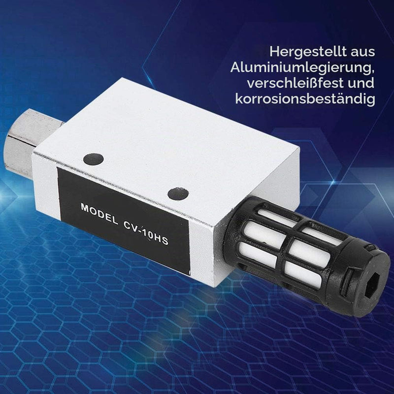 CV-10HS Silencer Vacuum Generator Vacuum Ejector Aluminum Alloy Pneumatic Outlet Valve, 1mm Nozzle Diameter, Large Ventilation