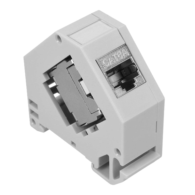kwmobile Keystone Module Set CAT 6A with DIN Rail Adapter - 8x RJ45 DIN Rail Adapter Socket Shielded + 8x Holders for DIN Rail - Tool-Free Network Socket up to 10 Gbit/s 8x+8x