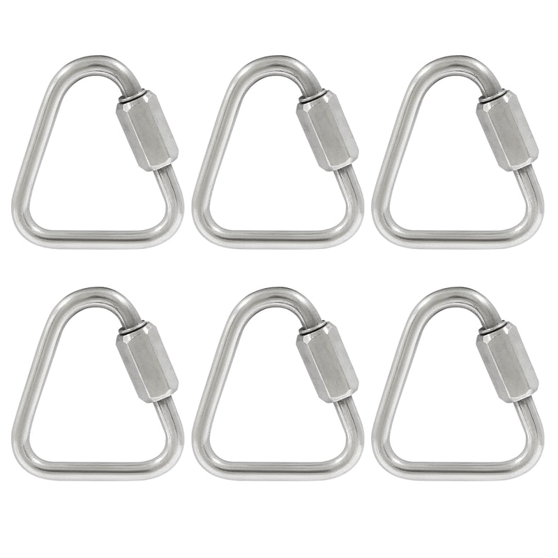 [Australia - AusPower] - 6Pcs Delta Quick Links 1/8 Inch 316 Stainless Steel Triangle Locking Quick Connector, M3.5 Quick Link Chain Heavy Duty Durable Chain Connector - 330lbs Capacity M3.5, 6Pcs 