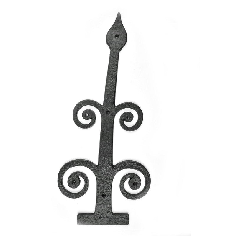 Renovators Supply Manufacturing Black Wrought Iron Garage Door Decorative Hardware 16 in Rust Resistant Spade Styled Rustic Dummy Strap Hinge with Mounting Hardware Pack of 1