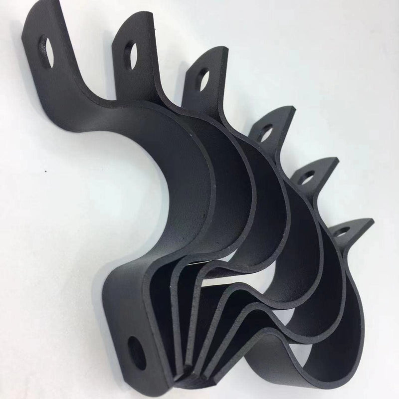 [Australia - AusPower] - Black Durable U-Clamps Metal Pipe Clamps Double Hole Double Hole Pipe Strap DIY U-Bracket (Pack of 6) (1/2 INCH) 1/2 INCH 