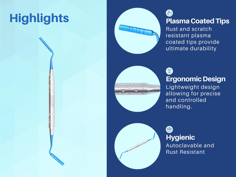 [Australia - AusPower] - Dental Implant Bone Graft Plugger Grisdale Condenser Double Ended Working Tips (3.5mm & 4mm) 3.5mm & 4mm 