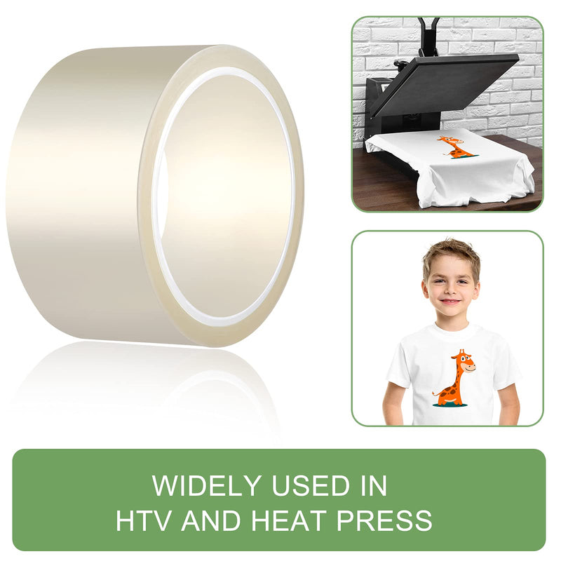 [Australia - AusPower] - 2 Pieces 108 ft Clear Heat Tape for Sublimation Heat Press Tape Heat Transfer Tape High Resistant Temperature Tape Thermal Tape for Electronics Printing Circuit Board Heat Transfer Vinyl (50 mm) 50 mm 