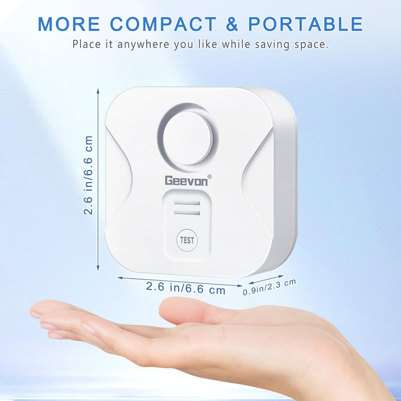 [Australia - AusPower] - Geevon 2 Pack Water Leak Detectors for Home, 100dB Water Sensor Alarm Flood Leakage Detection Devices for Bathroom, Basements, Laundry Rooms, Kitchen, IP56 Waterproof(Battery＆Screwdriver Included) Batteries＆Screwdriver Included 