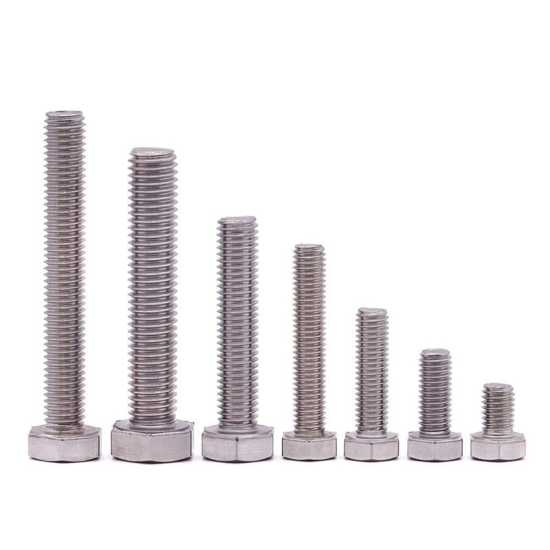 [Australia - AusPower] - 1/4-20 x 3 Hex Head Bolts Screws, 304 Stainless Steel 18-8, Fully Threaded, Hexagon Head Cap Bolts Screws, Coarse Thread UNC, 25 PCS 1/4-20 x 3" 