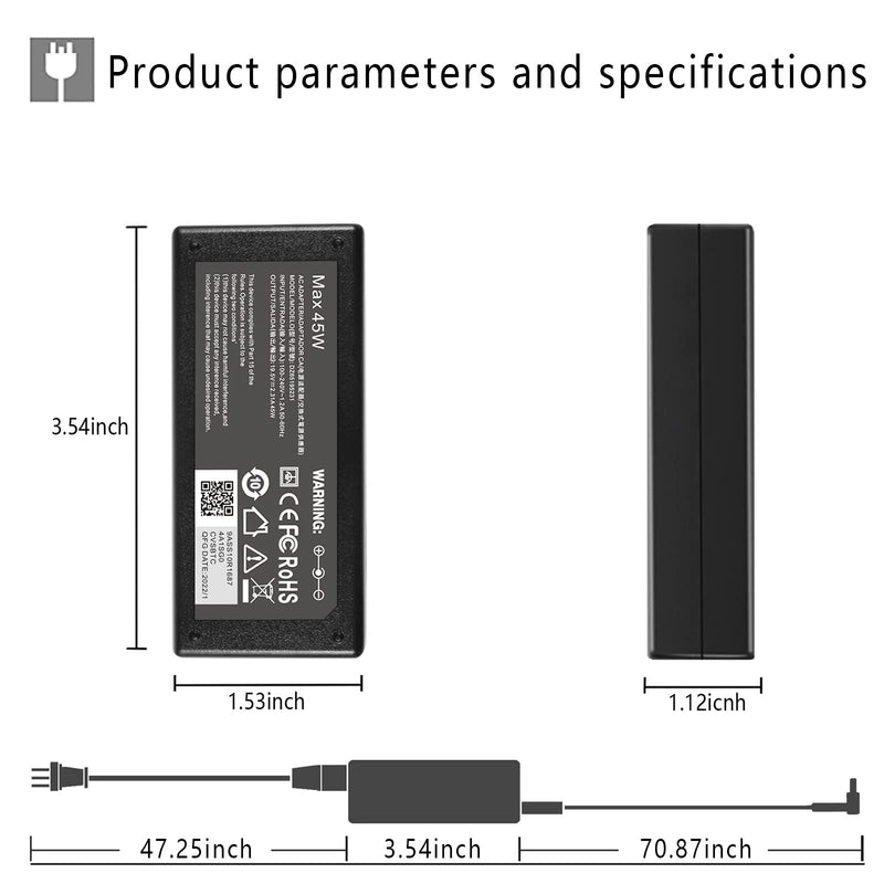 [Australia - AusPower] - 45W 19.5V 2.31A for HP Laptop Charger Blue Tip, HP Pavilion x360 11 13 15, Zbook 14u G4 G5 15u 15 G3, 15-f111dx 15-f211wm 15-f233wm 15-f278nr 15-r052nr 15-r132wm with Power Cord 45W hp laptop charger 