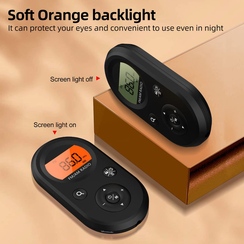 [Australia - AusPower] - Personal Pocket Radio AM/FM Portable, Rechargeable Transistor Radio with Best Reception, Long Battery Life, Stereo Headphones, Sleep Timer, Backlit… MI01 AM/FM radio 