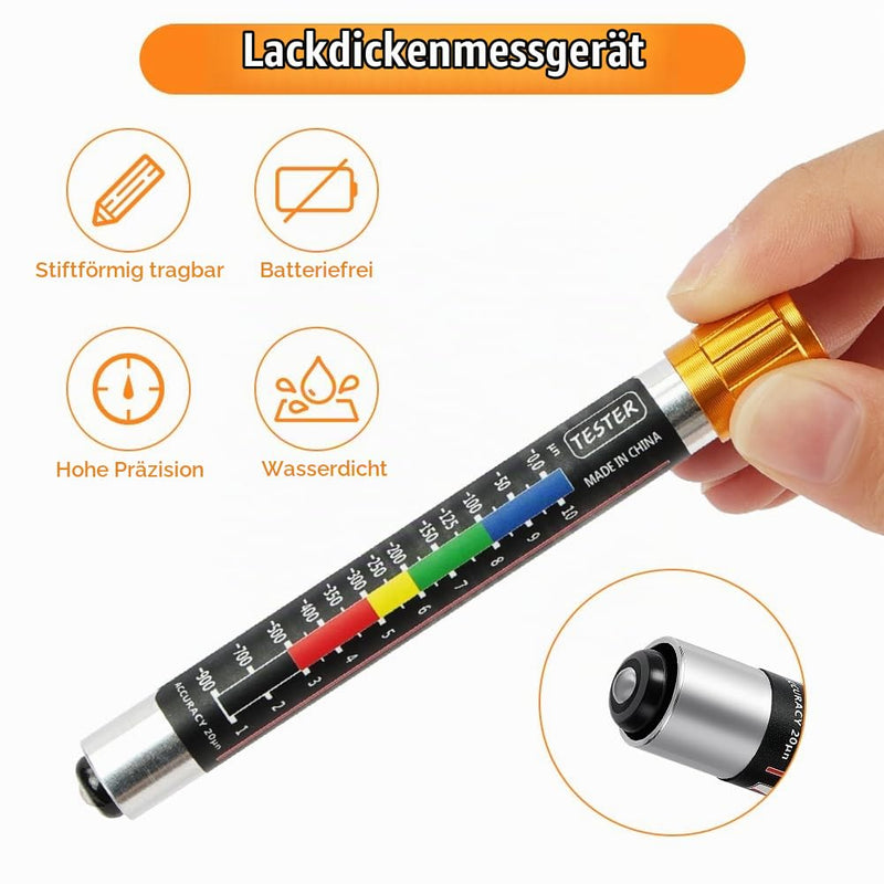 Magnetic Paint Thickness Gauge, Paint Thickness Gauge for Motor Vehicles, with a Tread Depth Gauge, Waterproof and Portable, Body Damage Detector, with Magnetic Probe Scale