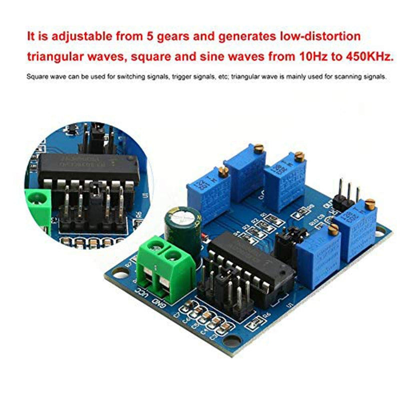 [Australia - AusPower] - DAOKI Signal Generator Module ICL8038 Medium Low Frequency Signal Source 10Hz-450KHz Triangle Square Wave Triple Waveform Generator Module + Dupont Wire Female to Male 3 PIN 