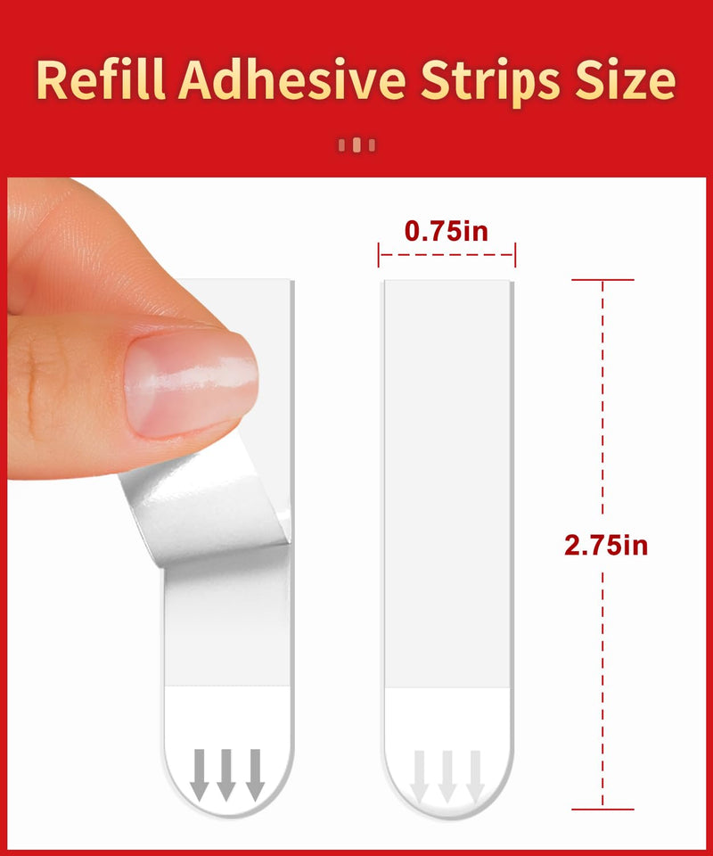 [Australia - AusPower] - Damage Free Hanging Refill Adhesive Strips | 60 Medium Strips White | Wall Poster Picture Strips Heavy Duty | Stretch Remove Cleanly 