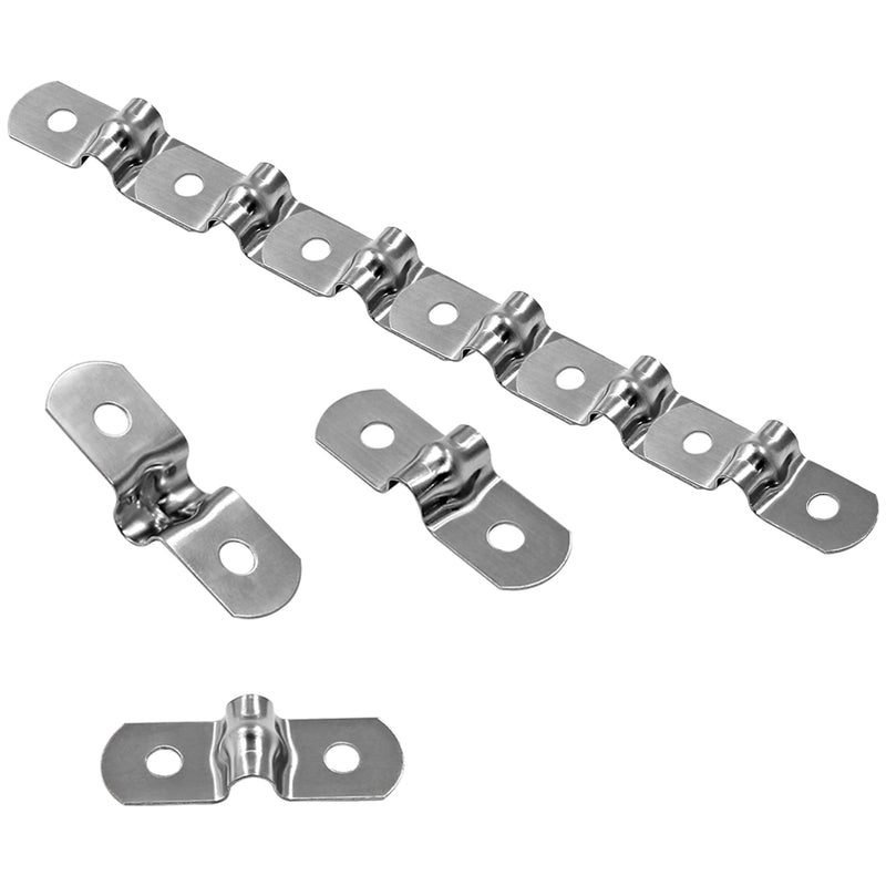 [Australia - AusPower] - 50Pcs 1/4" Two Hole Strap U Bracket, M5 Rigid Pipe Strap Stainless Steel Conduit Clamp for Fixing Pipe 