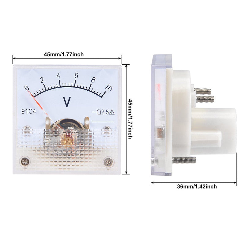[Australia - AusPower] - uxcell DC 0-10V Analog Panel Voltage Gauge Volt Meter 91C4 2.5% Error Margin 