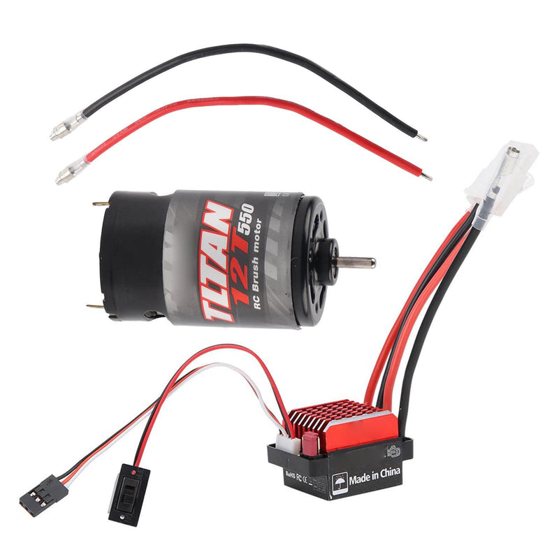 [Australia - AusPower] - SUNGOOYUE RC Car Motor,550 Brushed Motor 360A Brushed Electronic Speed Controller ESC Fit for 1/10 RC Car (12T) 