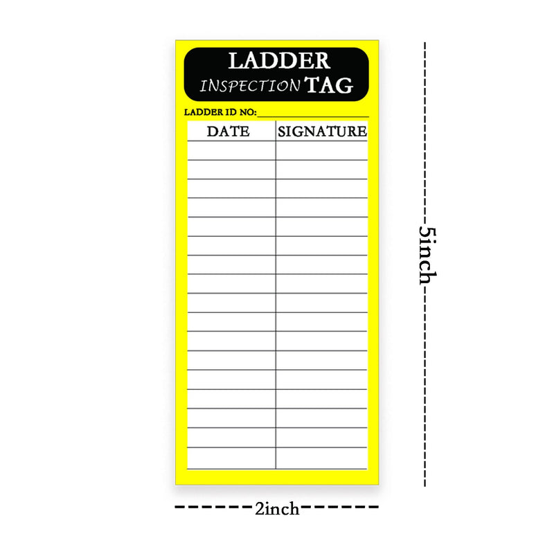 120 Pcs Ladder Inspection Labels Vinyl Maintenance Label Yellow Safety Inspection Label for Safety Maintenance Industrial Iadder Inspection Accident Prevention Stickers(2x5 Inch)