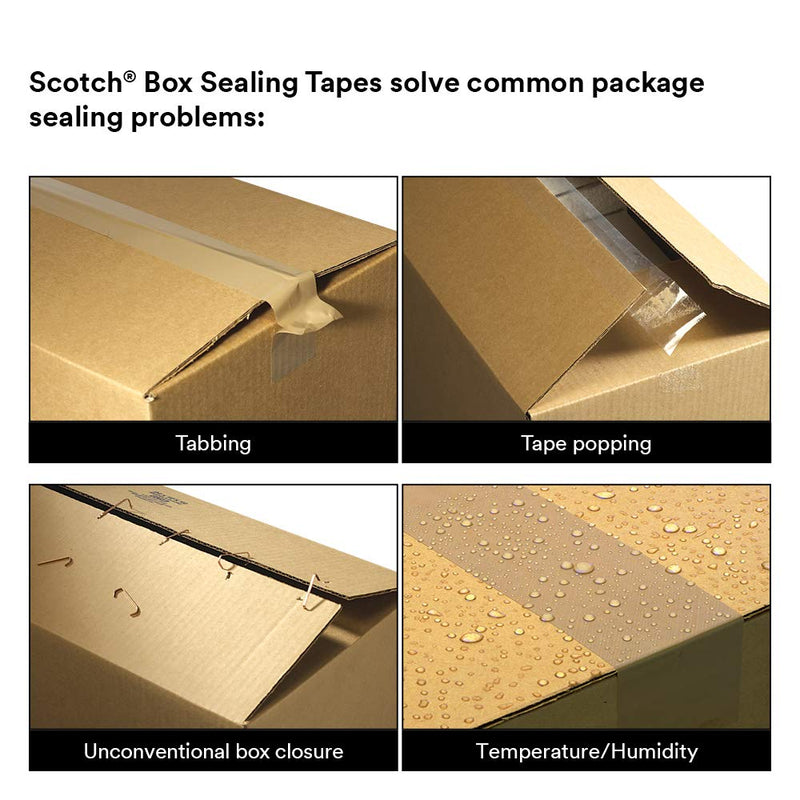 3M Scotch 51115687563 355 Industrial-Grade Packing Tape, Clear, 48 mm x 50 m, High Performance Sealing Tape for Heavy-Duty Commercial Packaging, Shipping, Moving, Carton and Box Sealing, 1 Pack