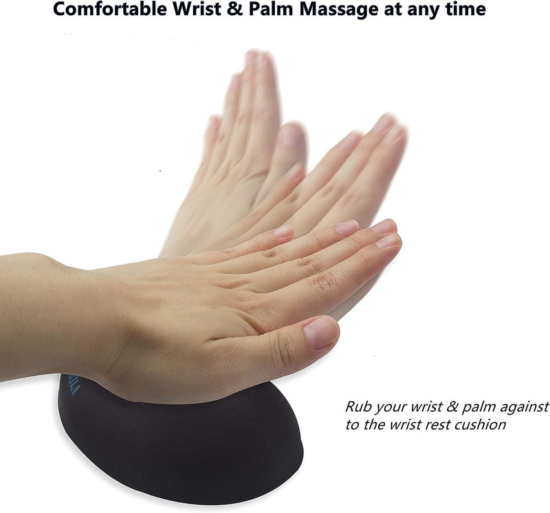 [Australia - AusPower] - BRILA Ergonomic Memory Foam Mouse Wrist Rest Support Pad Cushion for Computer, Laptop, Office Work, PC Gaming - Massage Holes Design - Wrist Pain Relief (Black Mouse Wrist Rest) Black Mouse Wrist Rest 