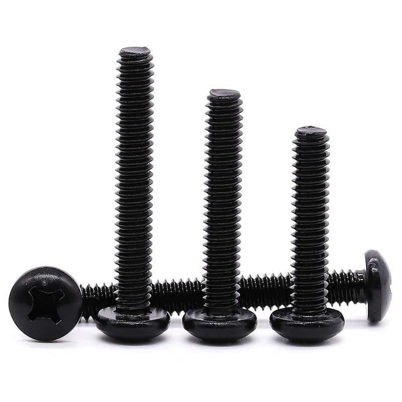 [Australia - AusPower] - #10-32 x 1 Pan Head Machine Screws Black, Phillips Drive, 304 Stainless Steel 18-8, Black Oxide Coated Finish, Corrosion Resistant Round Head Machine Screws, Full Thread, Coarse Thread, 50 PCS #10-32 x 1" 