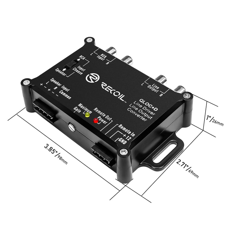 RECOIL LOCD 2-in-1 Active Line-Out Converter & Line Driver | 2 in 1 Line Driver, 10V High RCA Output, Auto Sense, Clipping LEDs, SMT - OEM Amplifier Integration
