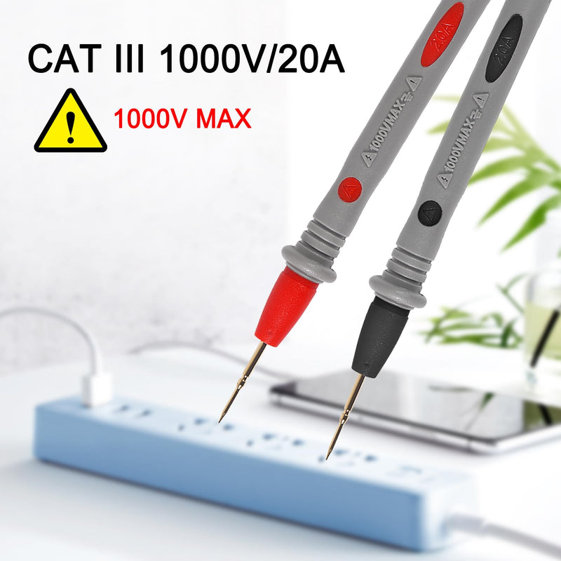 [Australia - AusPower] - UMLIFE Test Leads 1000V 20A Ultra-Sharp Gold-Plated Test Probe Lead for Multimeter Meter Test Lead multimeter Test Leads for Fluke/AstroAI/INNOVA/Klein Multimeter Electronic Clamp Tester 